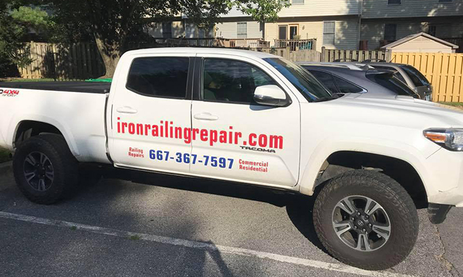 Iron Railing Repair Maryland Truck